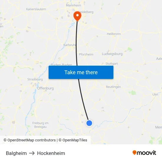 Balgheim to Hockenheim map