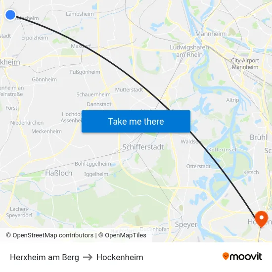 Herxheim am Berg to Hockenheim map