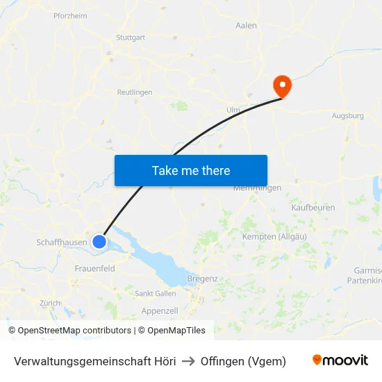 Verwaltungsgemeinschaft Höri to Offingen (Vgem) map