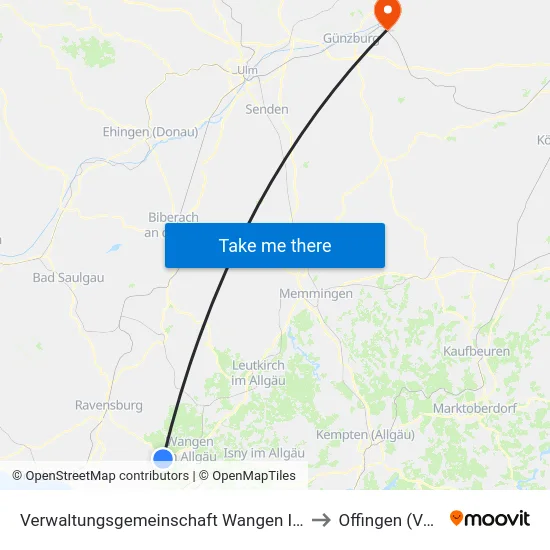 Verwaltungsgemeinschaft Wangen Im Allgäu to Offingen (Vgem) map