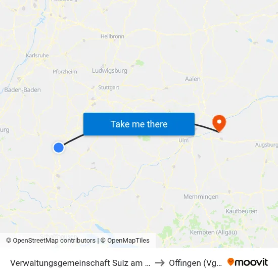 Verwaltungsgemeinschaft Sulz am Neckar to Offingen (Vgem) map