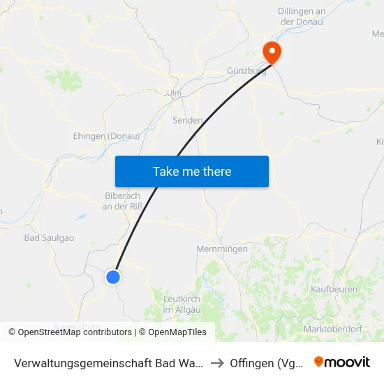 Verwaltungsgemeinschaft Bad Waldsee to Offingen (Vgem) map