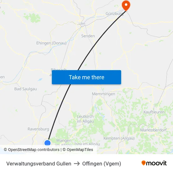 Verwaltungsverband Gullen to Offingen (Vgem) map