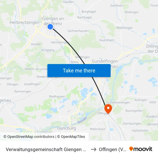 Verwaltungsgemeinschaft Giengen An Der Brenz to Offingen (Vgem) map