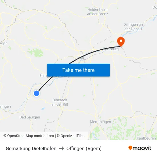 Gemarkung Dietelhofen to Offingen (Vgem) map