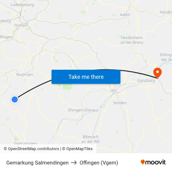 Gemarkung Salmendingen to Offingen (Vgem) map
