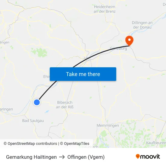 Gemarkung Hailtingen to Offingen (Vgem) map
