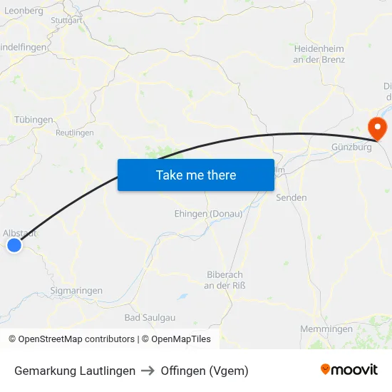 Gemarkung Lautlingen to Offingen (Vgem) map