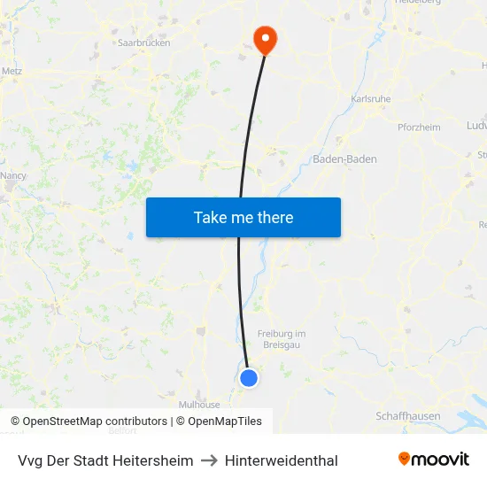 Vvg Der Stadt Heitersheim to Hinterweidenthal map