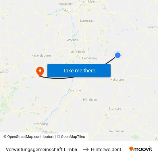 Verwaltungsgemeinschaft Limbach to Hinterweidenthal map