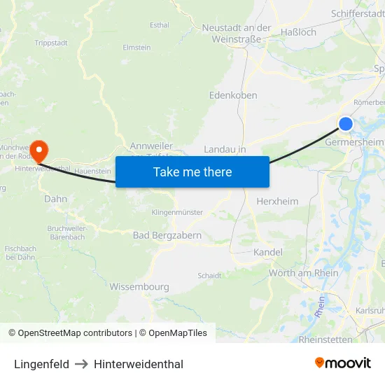 Lingenfeld to Hinterweidenthal map