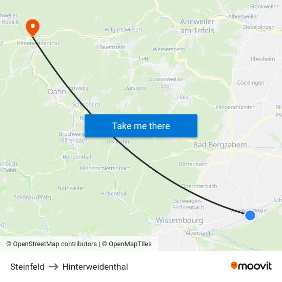Steinfeld to Hinterweidenthal map