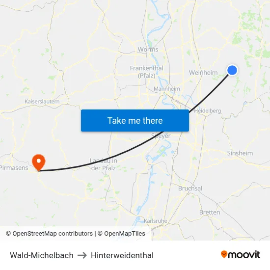 Wald-Michelbach to Hinterweidenthal map