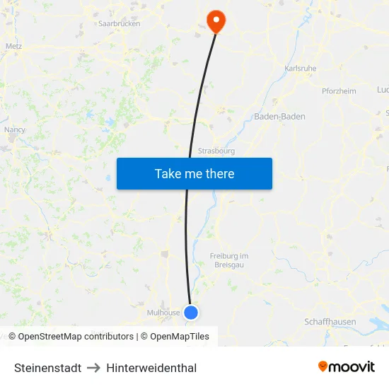 Steinenstadt to Hinterweidenthal map