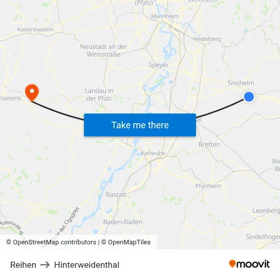 Reihen to Hinterweidenthal map