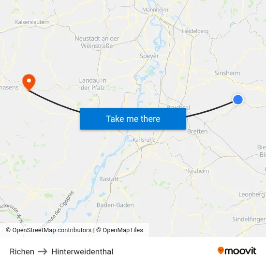 Richen to Hinterweidenthal map