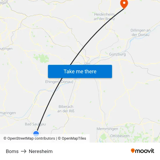 Boms to Neresheim map