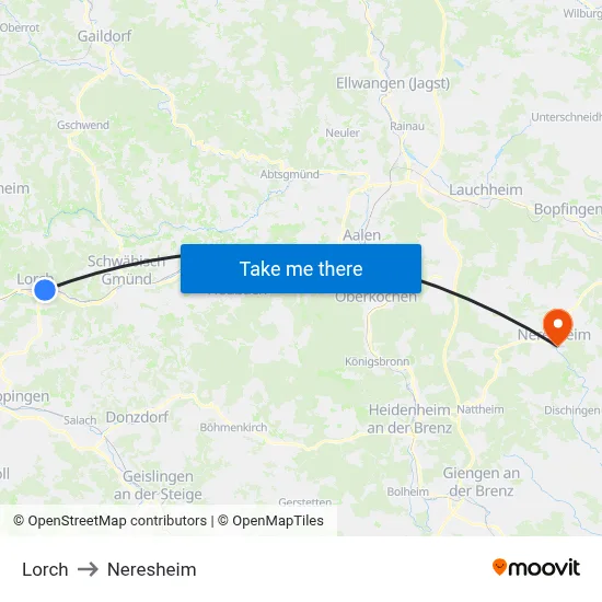 Lorch to Neresheim map