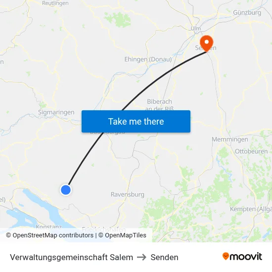 Verwaltungsgemeinschaft Salem to Senden map