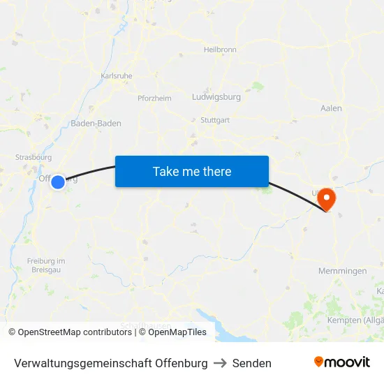 Verwaltungsgemeinschaft Offenburg to Senden map