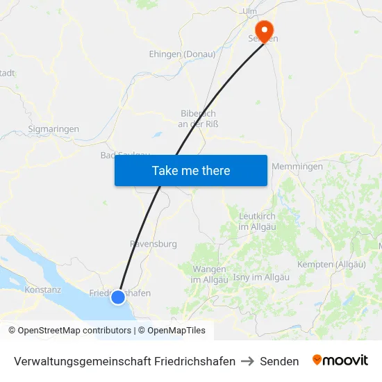 Verwaltungsgemeinschaft Friedrichshafen to Senden map