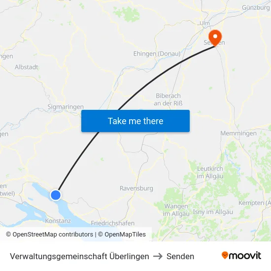 Verwaltungsgemeinschaft Überlingen to Senden map