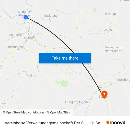 Vereinbarte Verwaltungsgemeinschaft Der Stadt Bietigheim-Bissingen to Senden map