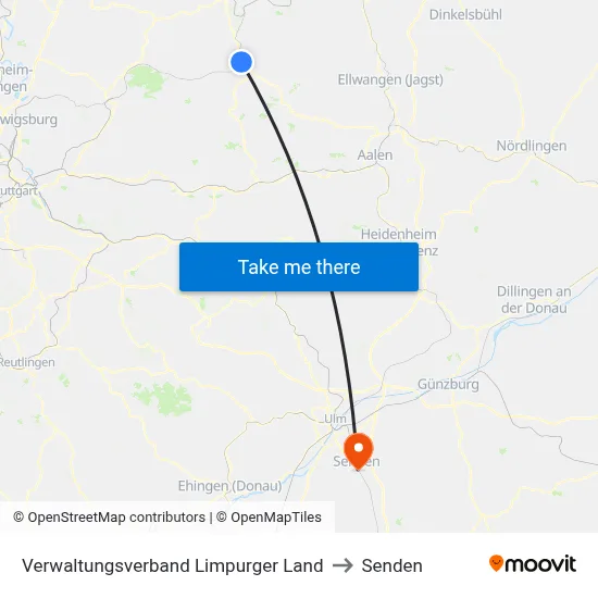 Verwaltungsverband Limpurger Land to Senden map