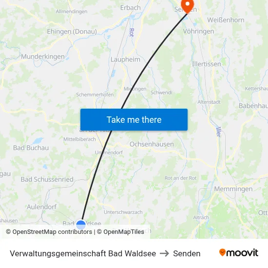 Verwaltungsgemeinschaft Bad Waldsee to Senden map