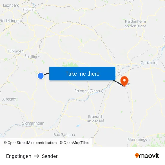 Engstingen to Senden map