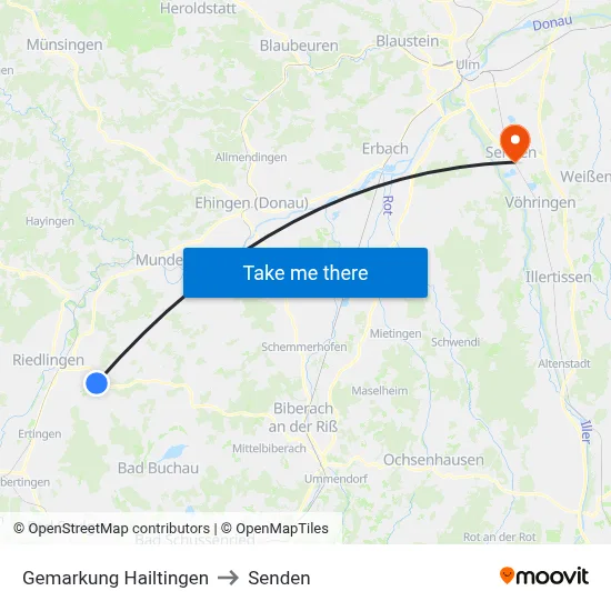 Gemarkung Hailtingen to Senden map