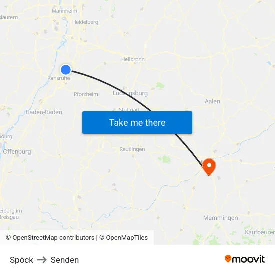 Spöck to Senden map