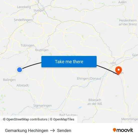Gemarkung Hechingen to Senden map