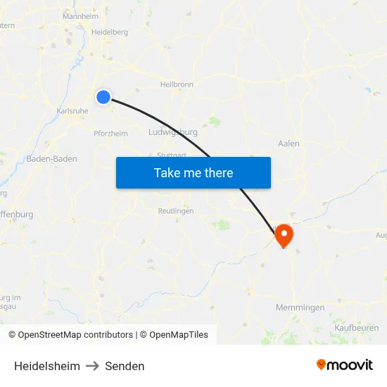 Heidelsheim to Senden map
