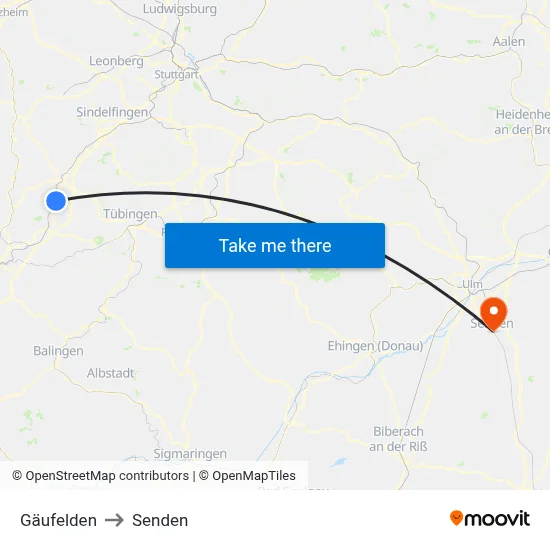 Gäufelden to Senden map