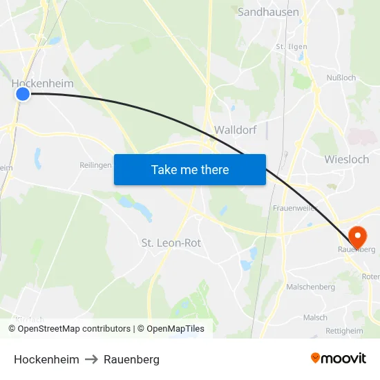Hockenheim to Rauenberg map