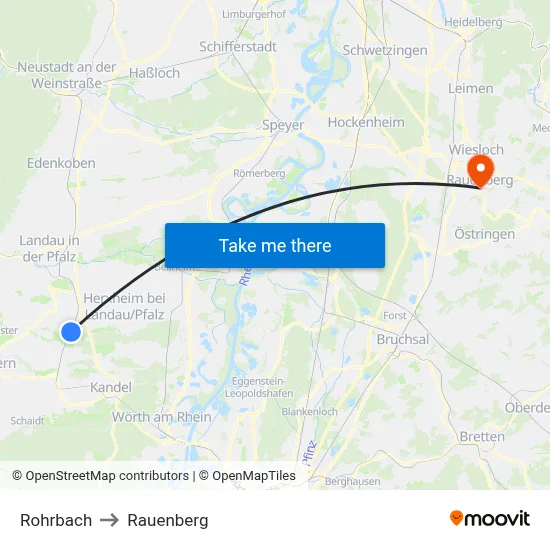 Rohrbach to Rauenberg map