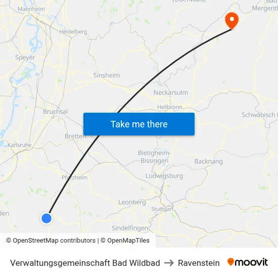 Verwaltungsgemeinschaft Bad Wildbad to Ravenstein map