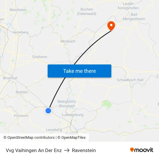 Vvg Vaihingen An Der Enz to Ravenstein map