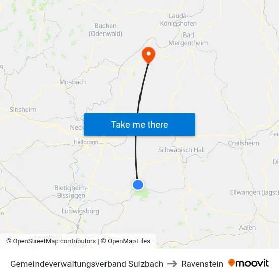 Gemeindeverwaltungsverband Sulzbach to Ravenstein map