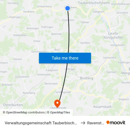 Verwaltungsgemeinschaft Tauberbischofsheim to Ravenstein map