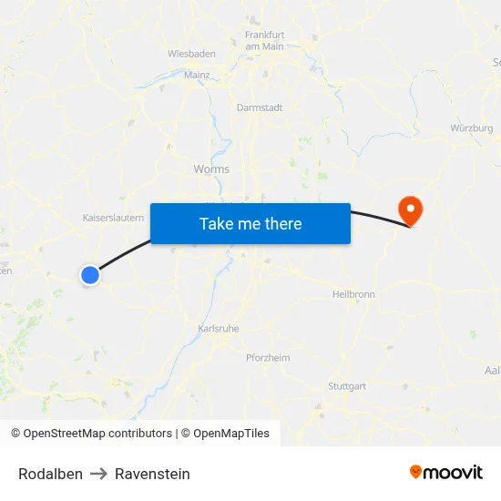 Rodalben to Ravenstein map