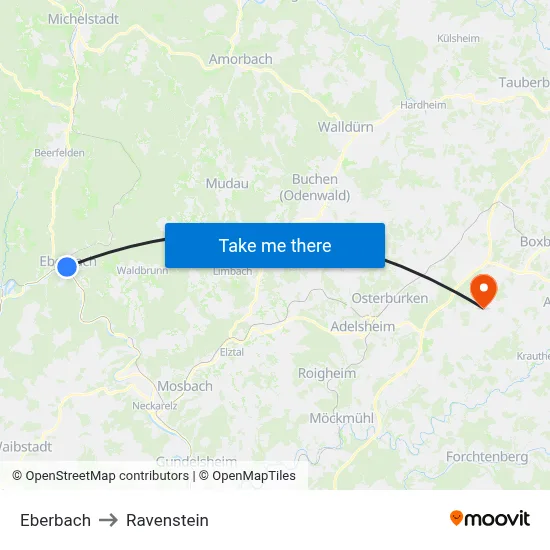 Eberbach to Ravenstein map