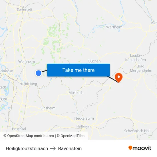 Heiligkreuzsteinach to Ravenstein map