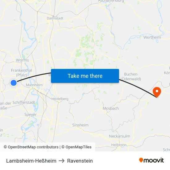 Lambsheim-Heßheim to Ravenstein map