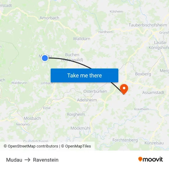 Mudau to Ravenstein map