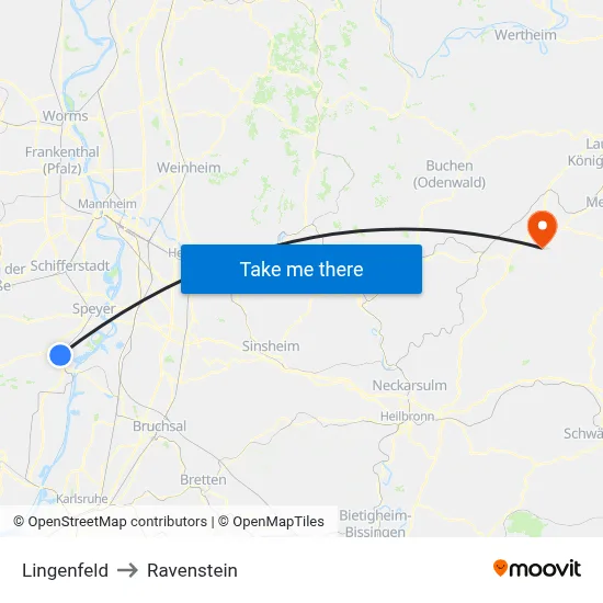 Lingenfeld to Ravenstein map