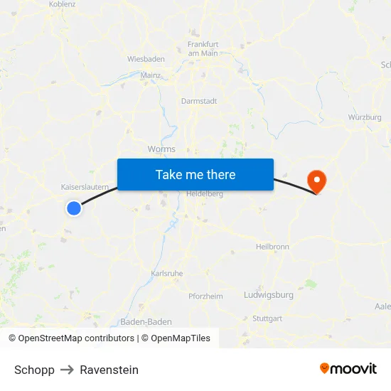 Schopp to Ravenstein map