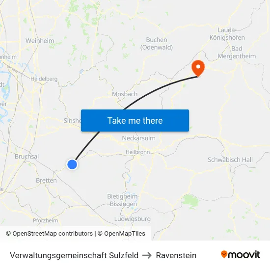 Verwaltungsgemeinschaft Sulzfeld to Ravenstein map