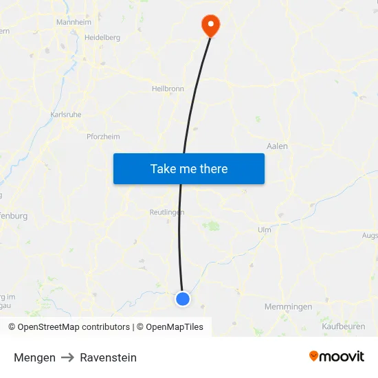 Mengen to Ravenstein map